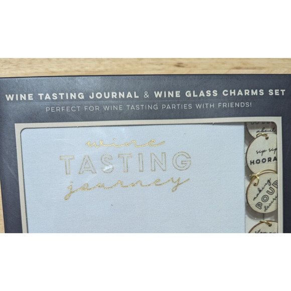 Wine Tasting Journal & Wine Glass Charms Set for Wine Tasting & Parties 6 Charms - Picture 5 of 8